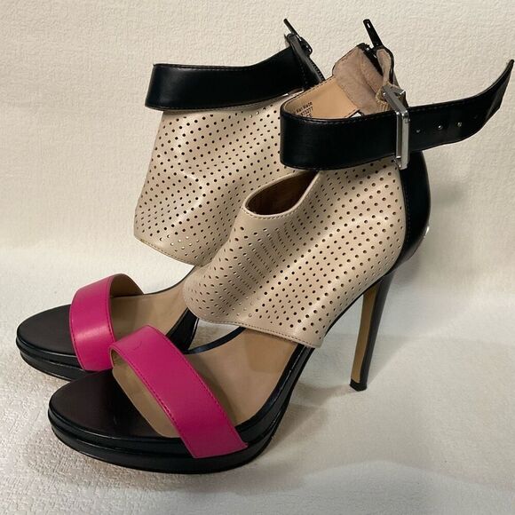 Juicy Couture Sex in the City Heels pink, nude & black Womens size 8 Sandals - Picture 3 of 11